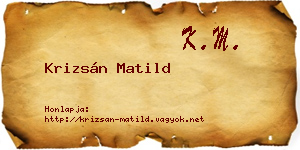 Krizsán Matild névjegykártya